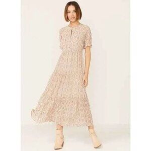 Country Outfitters Natural Tile Print Maxi Prairie Dress